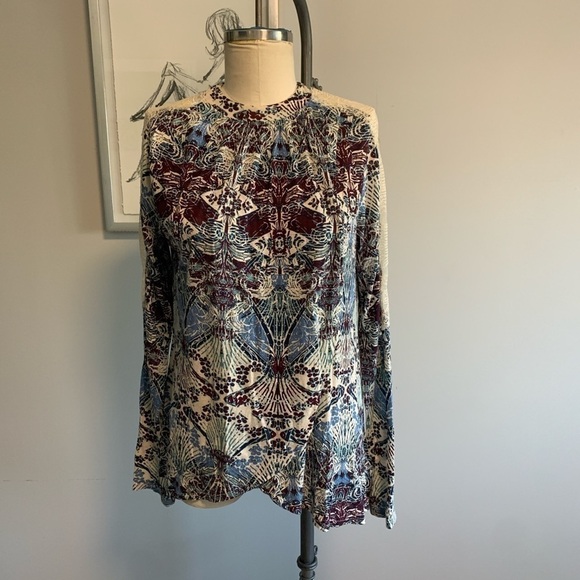 Free People Snow Combo Long Sleeve Blouse - Picture 3 of 6